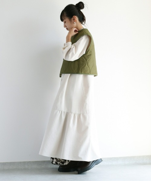 cepo（セポ）の「ショート キルトベスト　【WEB限定】（ベスト・レディース・カーキ/ブラック/オフホワイト・M）」の21枚目の写真