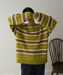 マルチボーダーニットプルオーバー