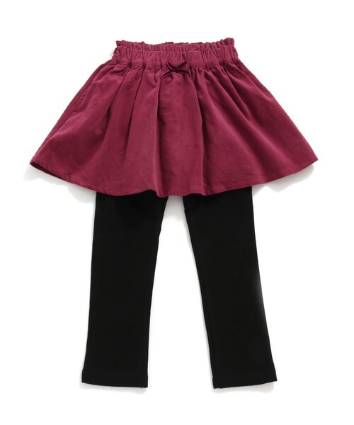 apres les cours（アプレレクール）の「WEB限定 スカート付きパンツ（スカート・キッズ・ブラック/カーキ/オレンジ/ブルー/その他3/ワインレッド・90/100/110/80/120/130/140）」の4枚目の写真