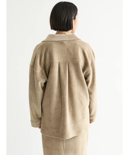 Lugnoncure(ルノンキュール)の「コーデュロイCPOジャケット【セットアップ可】(ノーカラージャケット・レディース・オフホワイト/モカ/チャコール・フリ-)」の9枚目の写真