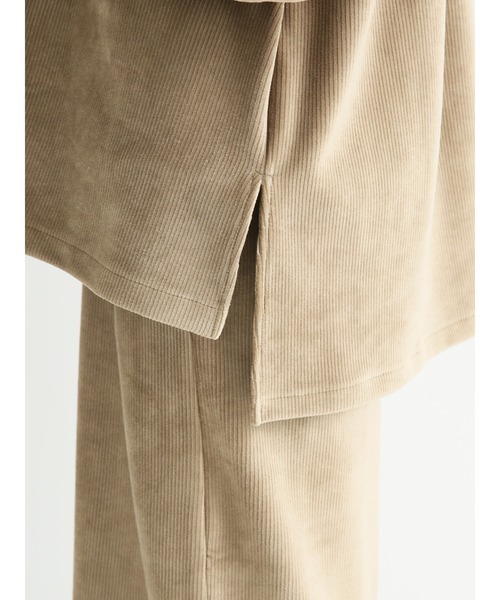 Lugnoncure(ルノンキュール)の「コーデュロイCPOジャケット【セットアップ可】(ノーカラージャケット・レディース・オフホワイト/モカ/チャコール・フリ-)」の12枚目の写真