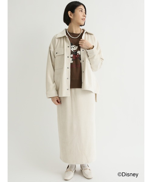 Lugnoncure(ルノンキュール)の「コーデュロイCPOジャケット【セットアップ可】(ノーカラージャケット・レディース・オフホワイト/モカ/チャコール・フリ-)」の5枚目の写真