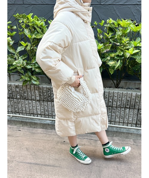 PHILLY（フィリー）の「ロング中綿キルトブルゾン（ブルゾン・レディース・ホワイト/ブラック/オレンジ・FREE）」の8枚目の写真