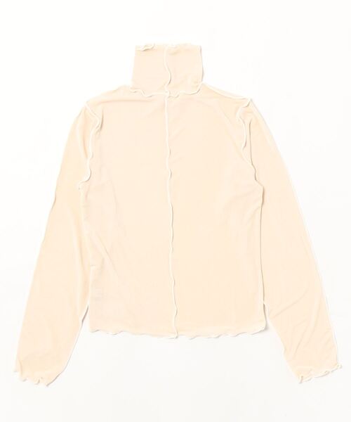 dazzlin（ダズリン）の「シアーハイネックプルオーバー（Tシャツ/カットソー・レディース・グリーン/アイボリー/チャコールグレー・FREE）」の4枚目の写真