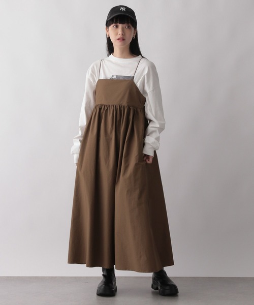 LOWRYS FARM(ローリーズファーム)の「スクエアギャザーキャミワンピース 169491(ワンピース・レディース・ブラック/ブラウン/ブラック系その他・FREE)」の8枚目の写真