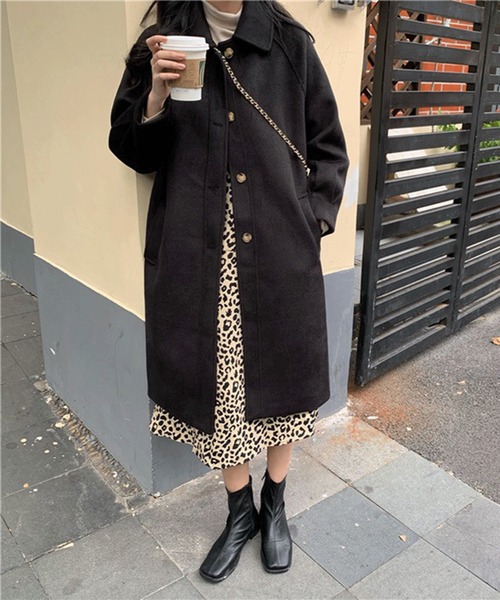 Chaco closet(チャコ クローゼット)の「ボリュームスリーブステンカラーコート(ステンカラーコート・レディース・アイボリー/ブラック/ダークグレー・FREE)」の9枚目の写真