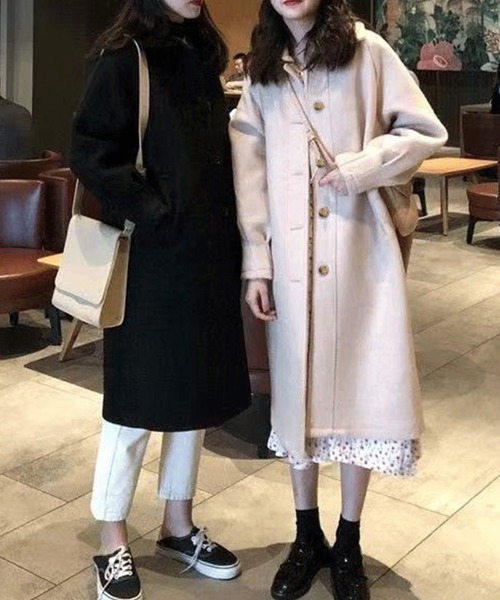 Chaco closet(チャコ クローゼット)の「ボリュームスリーブステンカラーコート(ステンカラーコート・レディース・アイボリー/ブラック/ダークグレー・FREE)」の10枚目の写真