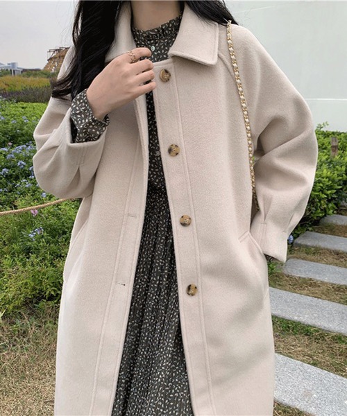 Chaco closet(チャコ クローゼット)の「ボリュームスリーブステンカラーコート(ステンカラーコート・レディース・アイボリー/ブラック/ダークグレー・FREE)」の11枚目の写真