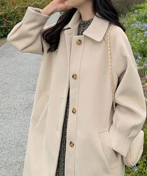 Chaco closet(チャコ クローゼット)の「ボリュームスリーブステンカラーコート(ステンカラーコート・レディース・アイボリー/ブラック/ダークグレー・FREE)」の8枚目の写真