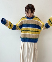 niko and... | [MODE NORM CORE] 起毛マルチボーダープルオーバー(ニット/セーター)