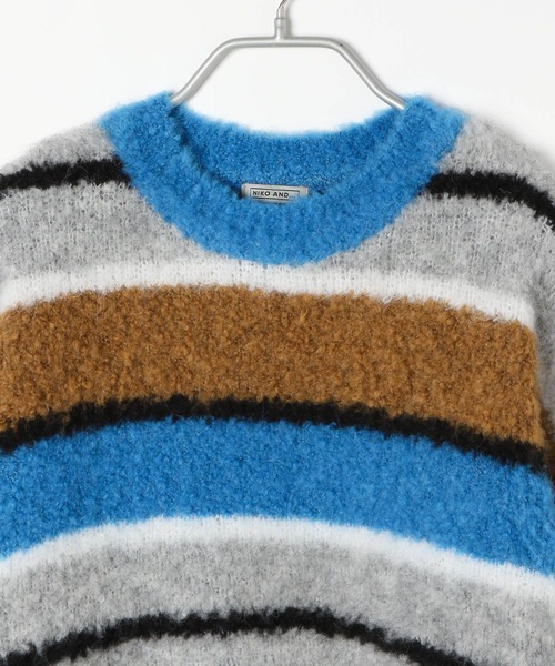 niko and...（ニコアンド）の「[MODE NORM CORE] 起毛マルチボーダープルオーバー（ニット/セーター・レディース・イエロー/ライトグレー・FREE）」の15枚目の写真