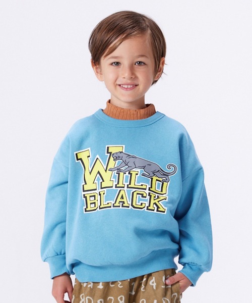 Life Support Products（ライフサポートプロダクツ）の「ウラキモウプリントトレーナー/裏起毛（80～150cm）（スウェット・キッズ・オフホワイト/ブルー/ブラック/ネイビー/マスタード/チャコール・80/90/95/100/110/120/130/140/150）」の5枚目の写真