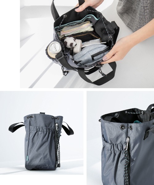 FREDRIK PACKERS(フレドリックパッカーズ)の「【FREDRIK PACKERS/フレドリックパッカーズ】NAUGHTIAM別注 2way巾着バッグ(ショルダーバッグ・レディース・ブラック/グレー/ベージュ・FREE)」の5枚目の写真