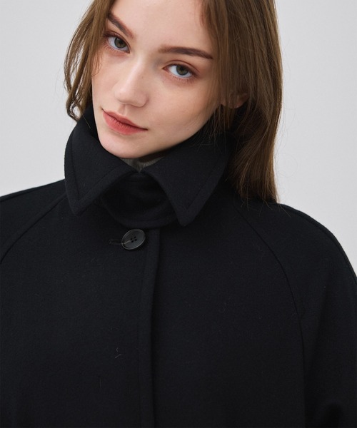 PUBLIC TOKYO（パブリックトウキョウ）の「ビッグステンカラー/スタンド2WAYロングコート（ステンカラーコート・レディース・パープル/ブラウン/ブラック/カーキ・FREE）」の12枚目の写真