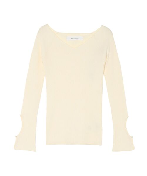 LAGUNAMOON（ラグナムーン）の「スリーブカットアウトリブニットプルオーバー（ニット/セーター・レディース・アイボリー/ブラック/モカ・FREE）」の2枚目の写真