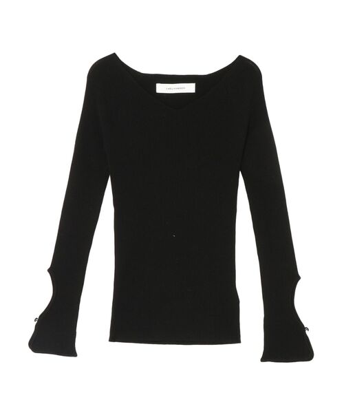 LAGUNAMOON（ラグナムーン）の「スリーブカットアウトリブニットプルオーバー（ニット/セーター・レディース・アイボリー/ブラック/モカ・FREE）」の3枚目の写真