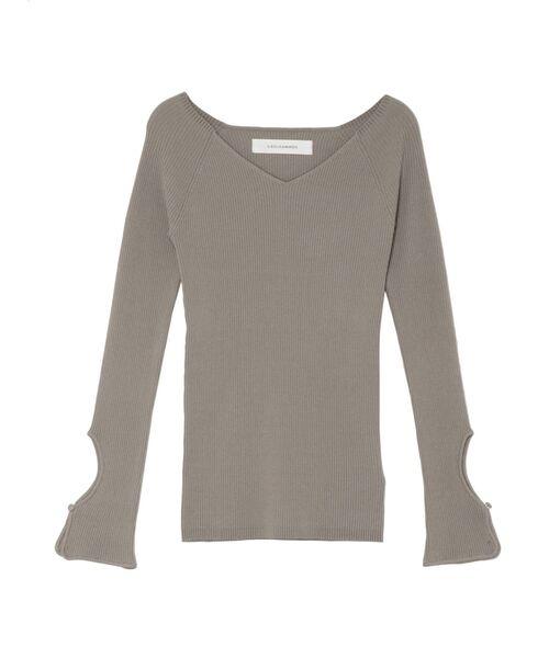 LAGUNAMOON（ラグナムーン）の「スリーブカットアウトリブニットプルオーバー（ニット/セーター・レディース・アイボリー/ブラック/モカ・FREE）」の4枚目の写真