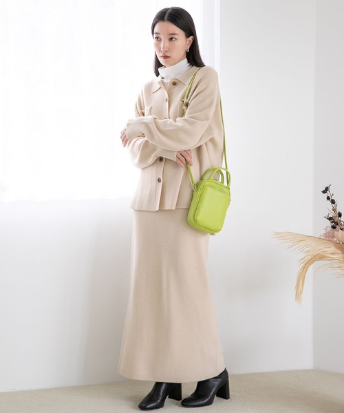 LOWRYS FARM（ローリーズファーム）の「ハンドルスクエアショルダー　176571（ショルダーバッグ・レディース・ブラック/グリーン/アイボリー・FREE）」の7枚目の写真