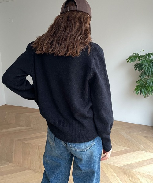 CANAL JEAN（キャナルジーン）の「El mar(エルマール) ふわふわハイネックニット（ニット/セーター・レディース・ライトグリーン/ブラック・ONE SIZE）」の4枚目の写真