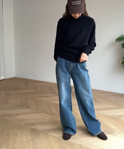 CANAL JEAN（キャナルジーン）の「El mar(エルマール) ふわふわハイネックニット（ニット/セーター・レディース・ライトグリーン/ブラック・ONE SIZE）」の5枚目の写真