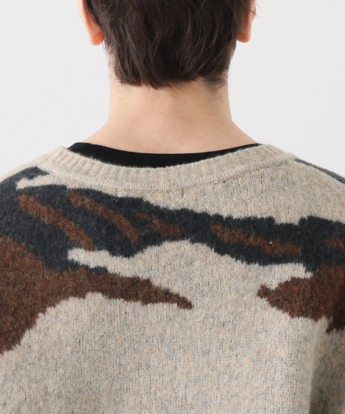 JOURNAL STANDARD(ジャーナルスタンダード)の「【YAK WOOL BLEND】ジャガード カモ柄 クルーネックニット(ニット/セーター・メンズ・ベージュ/カーキ・MEDIUM/LARGE)」の8枚目の写真