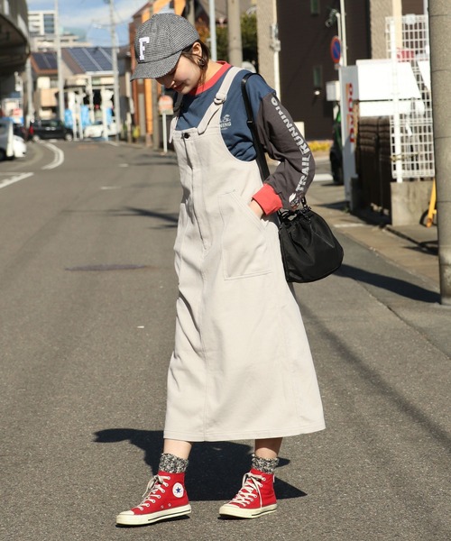 KRIFF MAYER Lady's Collection（クリフメイヤーレディースコレクション）の「カットジャンパースカート（ジャンパースカート・レディース・ナチュラル/ピンク/カラフル/ネイビー/ベージュ・MEDIUM/LARGE）」の2枚目の写真