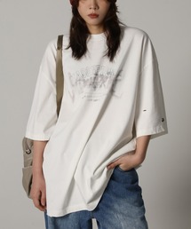 MASONPRINCE | オーバーサイズ ロック風ロゴプリント ダメージ&ペンキ加工Tシャツ DT4074【M.P Studios】【2023SS】(Tシャツ/カットソー)