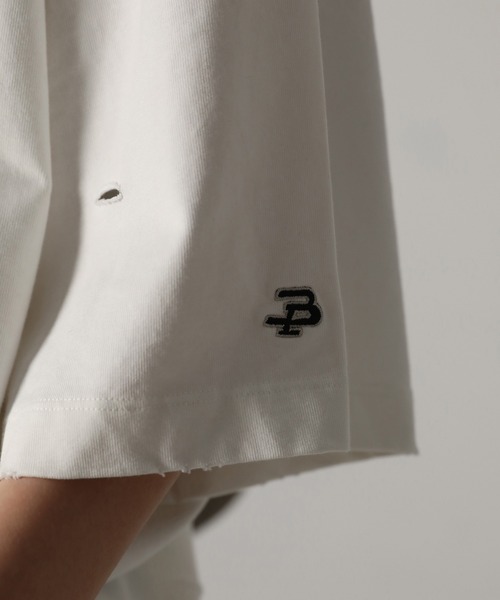 MASONPRINCE(メイソンプリンス)の「オーバーサイズ ロック風ロゴプリント ダメージ&ペンキ加工Tシャツ DT4074【MASONPRINCE】(Tシャツ/カットソー・メンズ・ダークグレー/ホワイト/ブラウン/ブラック・L/M/S)」の12枚目の写真