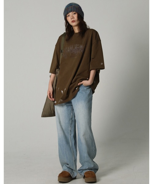 MASONPRINCE(メイソンプリンス)の「オーバーサイズ ロック風ロゴプリント ダメージ&ペンキ加工Tシャツ DT4074【MASONPRINCE】(Tシャツ/カットソー・メンズ・ダークグレー/ホワイト/ブラウン/ブラック・L/M/S)」の18枚目の写真