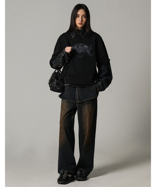 MASONPRINCE(メイソンプリンス)の「オーバーサイズ ロック風ロゴプリント ダメージ&ペンキ加工Tシャツ DT4074【MASONPRINCE】(Tシャツ/カットソー・メンズ・ダークグレー/ホワイト/ブラウン/ブラック・L/M/S)」の22枚目の写真