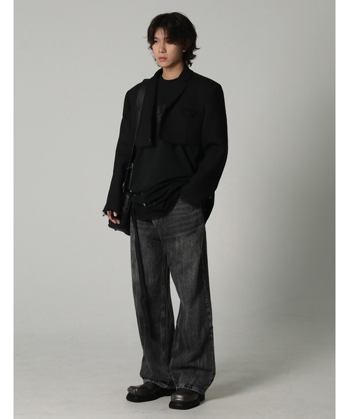 MASONPRINCE(メイソンプリンス)の「オーバーサイズ ロック風ロゴプリント ダメージ&ペンキ加工Tシャツ DT4074【MASONPRINCE】(Tシャツ/カットソー・メンズ・ダークグレー/ホワイト/ブラウン/ブラック・L/M/S)」の11枚目の写真