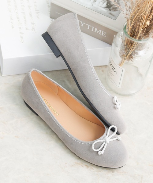 LibertyDoll(リバティードール)の「ラウンドトゥフラットバレエシューズ(バレエシューズ・レディース・ブラック系その他/グレー/パイソン/グリーン/モスグリーン/アイボリー/ホワイト/レオパード/グレイッシュベージュ/ゴールド/ベージュ系その他/シルバー/ブラック/レッド系その他/ベージュ/グレー系その他/レッド/ブラック系その他2/ネイビー/チェック/ベージュ系その他2/ブラック系その他3/サックスブルー/ブラック系その他4/シルバー系その他/ゴールド系その他/ホワイト×ブラック/ブラック×ホワイト・S/3L/M/LL/L/SS)」の11枚目の写真