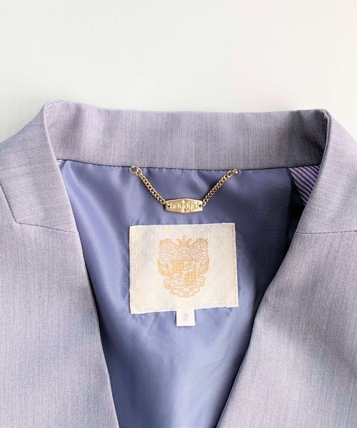 Q（キュー）の「ストレッチノーカラージャケット（ノーカラージャケット・レディース・ライトグレー/ブラック・MEDIUM）」の7枚目の写真