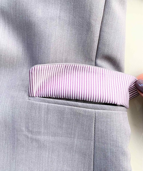 Q（キュー）の「ストレッチノーカラージャケット（ノーカラージャケット・レディース・ライトグレー/ブラック・MEDIUM）」の11枚目の写真