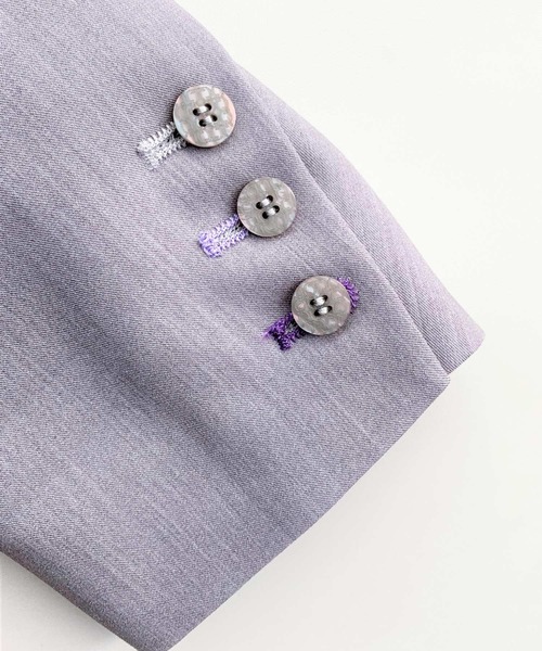 Q（キュー）の「ストレッチノーカラージャケット（ノーカラージャケット・レディース・ライトグレー/ブラック・MEDIUM）」の15枚目の写真