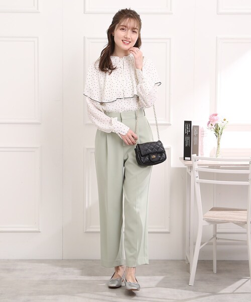 couture brooch（クチュールブローチ）の「◆【前後2WAY】ドットケープブラウス（シャツ/ブラウス・レディース・ホワイト系3/ブラック系・38/40/42）」の3枚目の写真