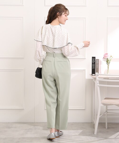 couture brooch（クチュールブローチ）の「◆【前後2WAY】ドットケープブラウス（シャツ/ブラウス・レディース・ホワイト系3/ブラック系・38/40/42）」の5枚目の写真