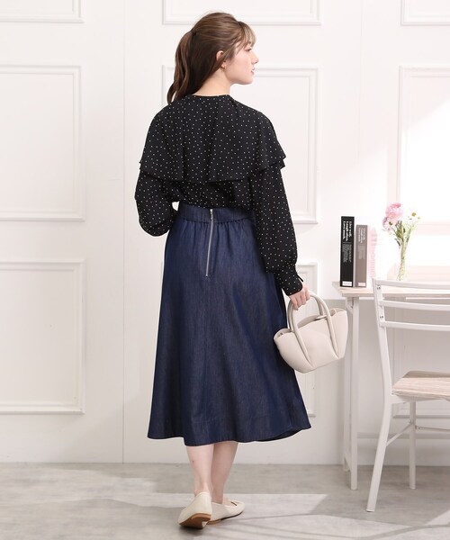 couture brooch（クチュールブローチ）の「◆【前後2WAY】ドットケープブラウス（シャツ/ブラウス・レディース・ホワイト系3/ブラック系・38/40/42）」の17枚目の写真