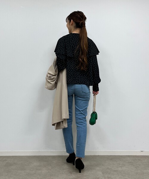 couture brooch（クチュールブローチ）の「◆【前後2WAY】ドットケープブラウス（シャツ/ブラウス・レディース・ホワイト系3/ブラック系・38/40/42）」の21枚目の写真