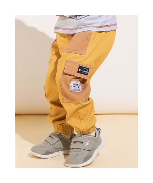 SLAP SLIP（スラップスリップ）の「SLAPSLIP/配色フラップポケット付カーゴパンツ(80~130cm)（カーゴパンツ・キッズ・イエロー/グリーン・130/110/100/90/120/80）」の7枚目の写真