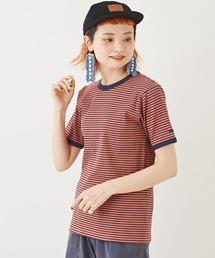 CUBE SUGAR | テレコリブボーダーリンガーTシャツ(Tシャツ/カットソー)