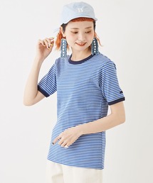 CUBE SUGAR（キューブシュガー）の「テレコリブボーダーリンガーTシャツ（Tシャツ/カットソー）」