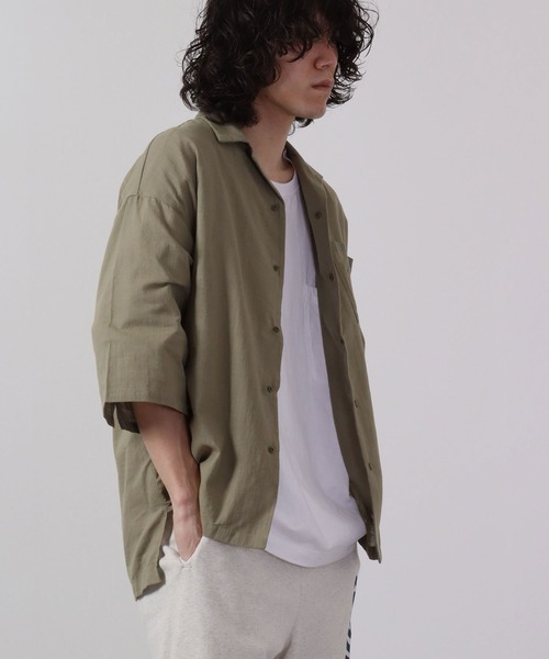 波達(NAMITATSU)(ナミタツ)の「波達(NAMITATSU) コットンガーゼポケットプリントシャツ 半袖(シャツ/ブラウス・メンズ・ネイビー/カーキ・M/L)」の3枚目の写真