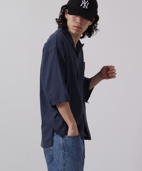 波達(NAMITATSU)(ナミタツ)の「波達(NAMITATSU) コットンガーゼポケットプリントシャツ 半袖(シャツ/ブラウス・メンズ・ネイビー/カーキ・M/L)」の6枚目の写真