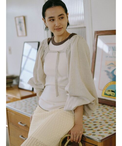 Ungrid（アングリッド）の「スリーブボリュームボレロアンサンブル（シャツ/ブラウス・レディース・ブラック/ベージュ・FREE）」の17枚目の写真