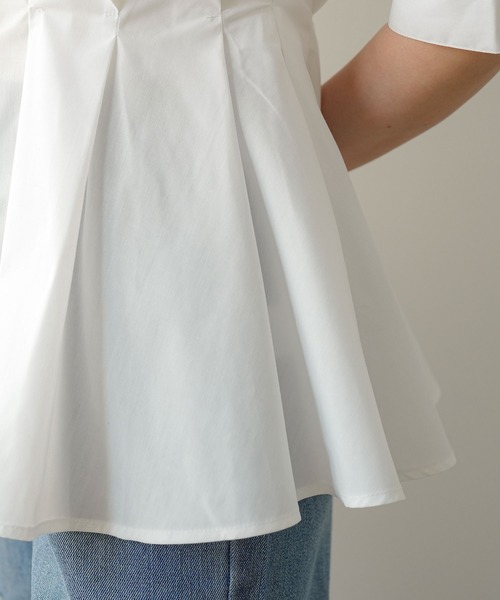 ウエストタックペプラムシャツ