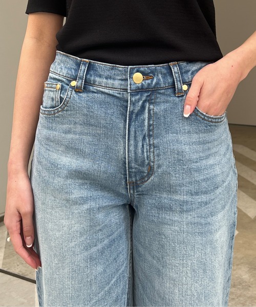 seyto ワイドストレートダメージネップデニムパンツ セイト セール】Wide straight damage nep denim pants / ワイド