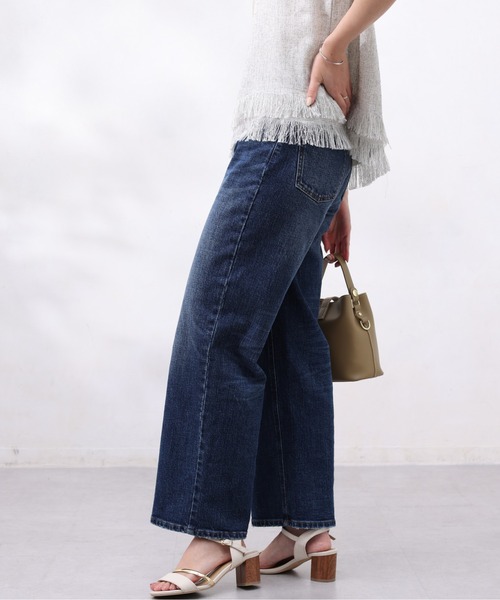 Chez toi（シェトワ）の「ワイドストレートデニム（デニムパンツ・レディース・インディゴブルー/サックスブルー・S/M）」の10枚目の写真