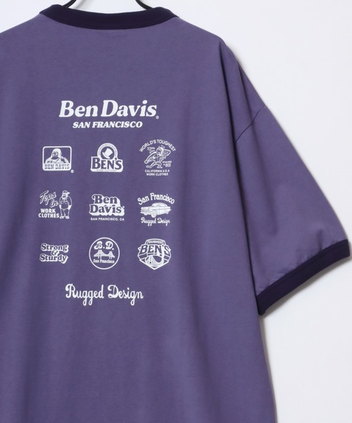 BEN DAVIS(ベンデイビス)の「BEN DAVIS/ベンデイビス OVAL RINGER TEE/オーバーサイズ オーバルロゴ バックプリント リンガー 半袖Tシャツ(Tシャツ/カットソー・メンズ・ホワイト×ブラック/ラベンダー/ホワイト×レッド/ホワイト×グリーン/セージグリーン・M/L/XL)」の5枚目の写真