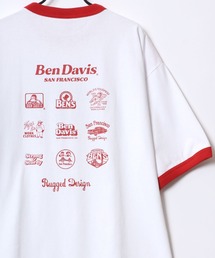 BEN DAVIS/ベンデイビス OVAL RINGER TEE/オーバーサイズ オーバルロゴ バックプリント リンガー 半袖Tシャツ